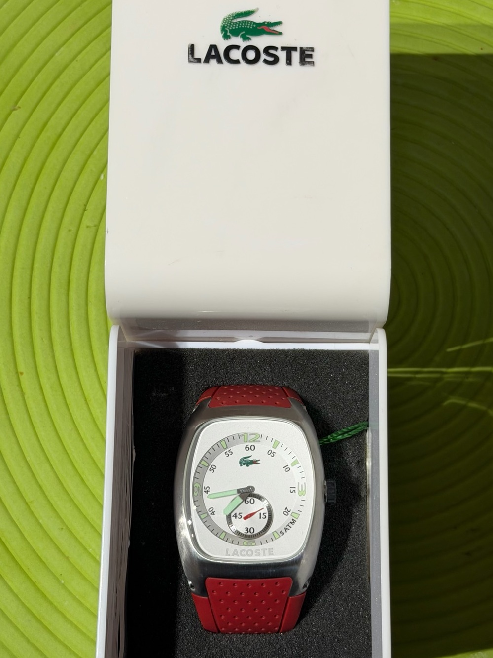 Lacoste Red and White Men's Sport Watch
